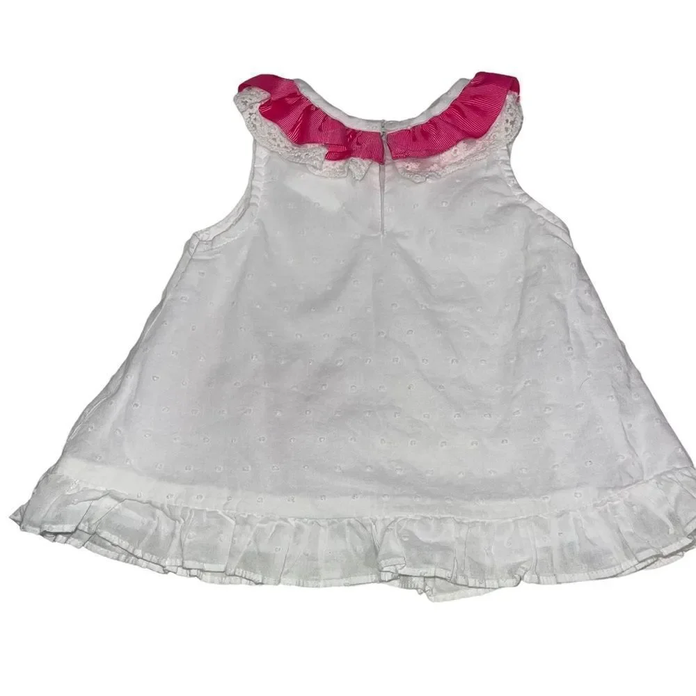 Rare Editions White Dress with Ribbon‎ Butterfly and Bow Details - Size 3-6 mths